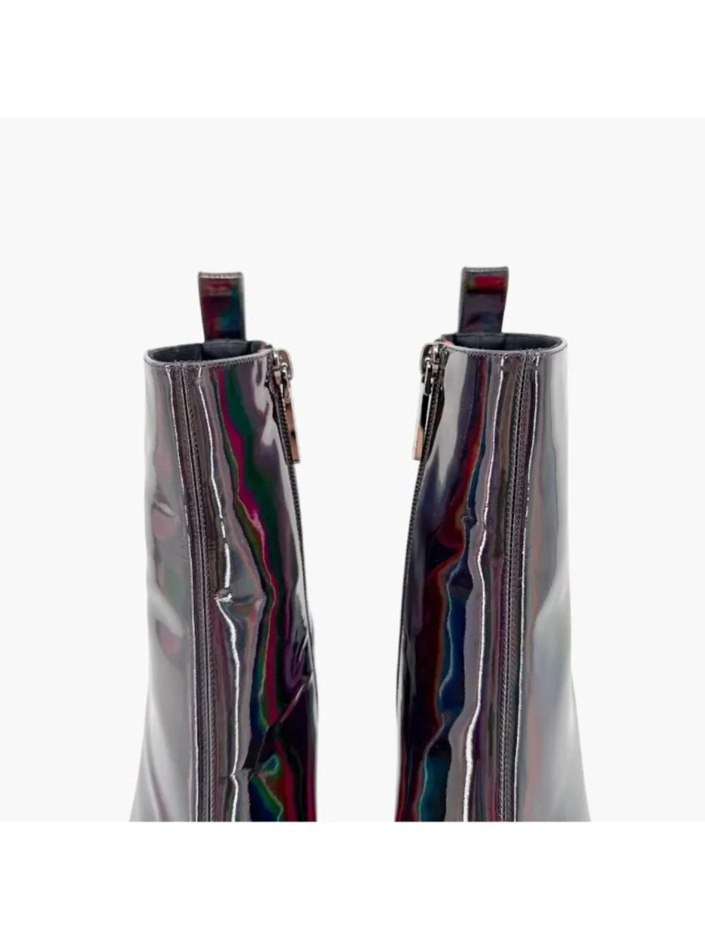 Christian Louboutin Stage Angel Platform Boots Black Holographic Size 37 US 7